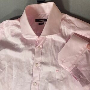 Cacharel Mens Dress Shirt Size 42 Slim‎ Fit Light Pink Long Sleeve